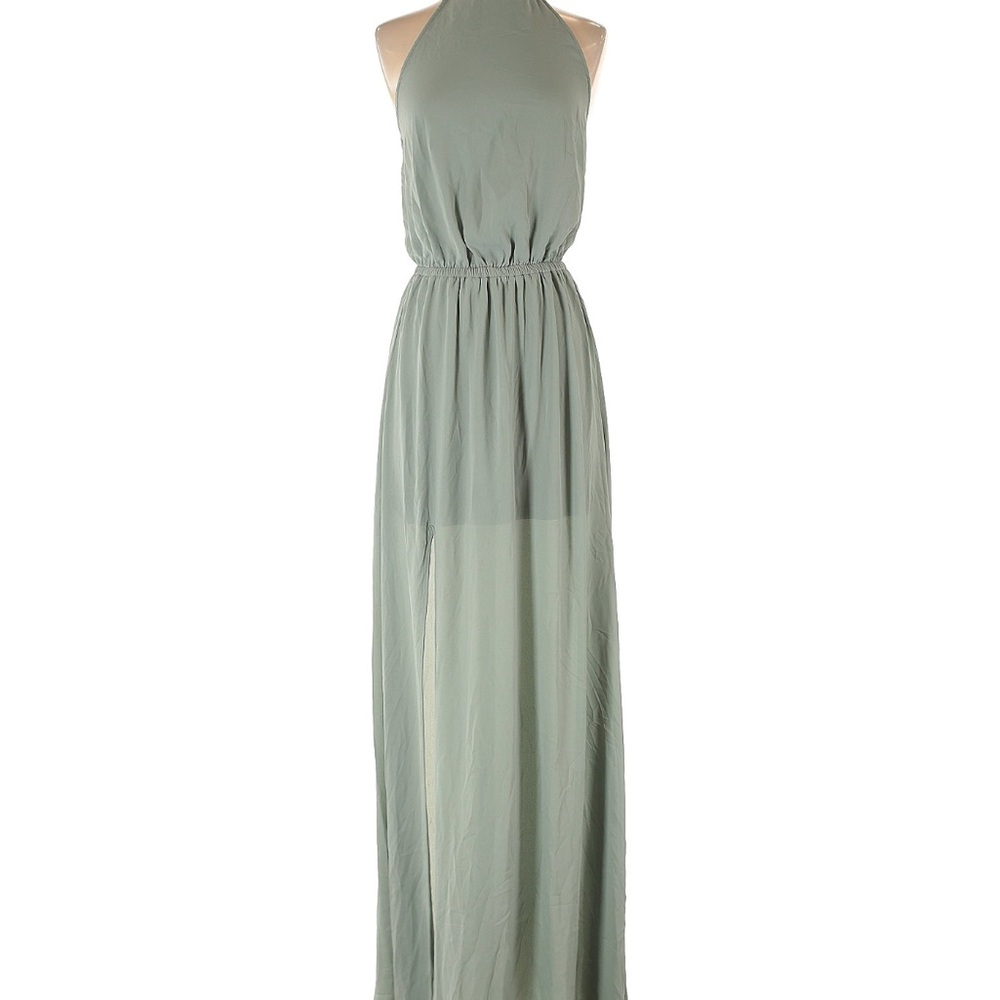 Green Halter Maxi Dress